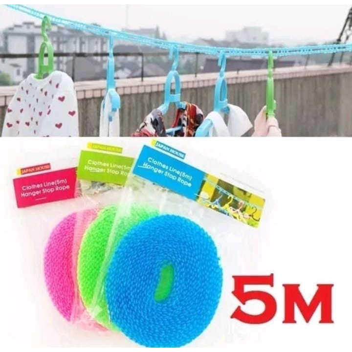 [BEST SELLER] TALI JEMURAN PAKAIAN AWET PANJANG 5 ETER PRAKTIS / TALI GANTUNGAN JEMURAN 5 METER IMPO
