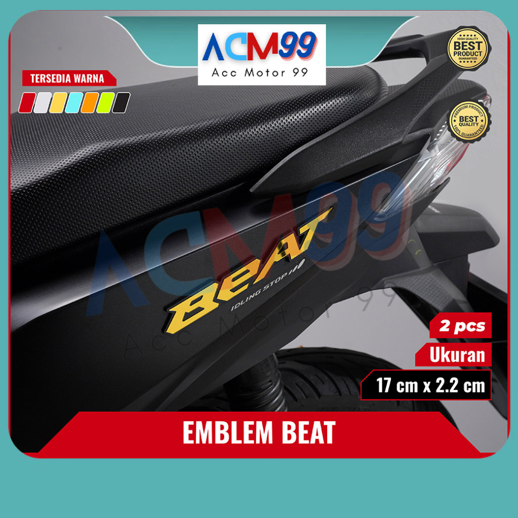 2Pcs Emblem timbul BEAT garnish BEAT akrilik