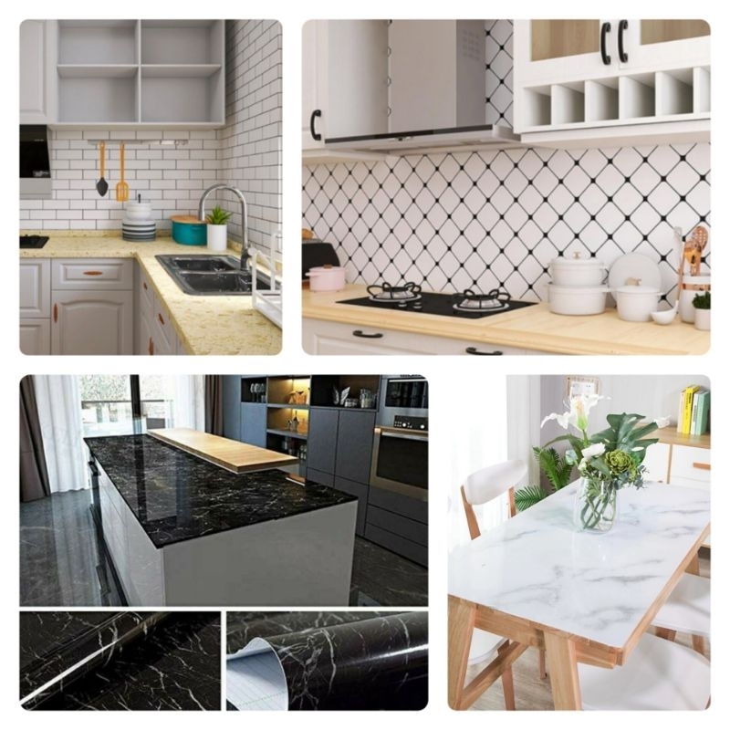Wallpaper Dapur Stiker Dapur Premium Motif Marmer Ukuran 60cm x 3m