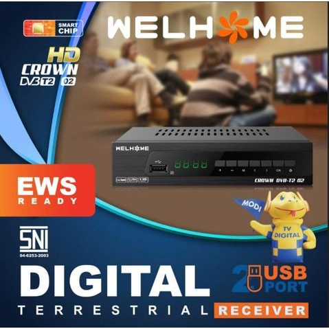 Welhome STB DVB T2 01 Set Top Box . Baru