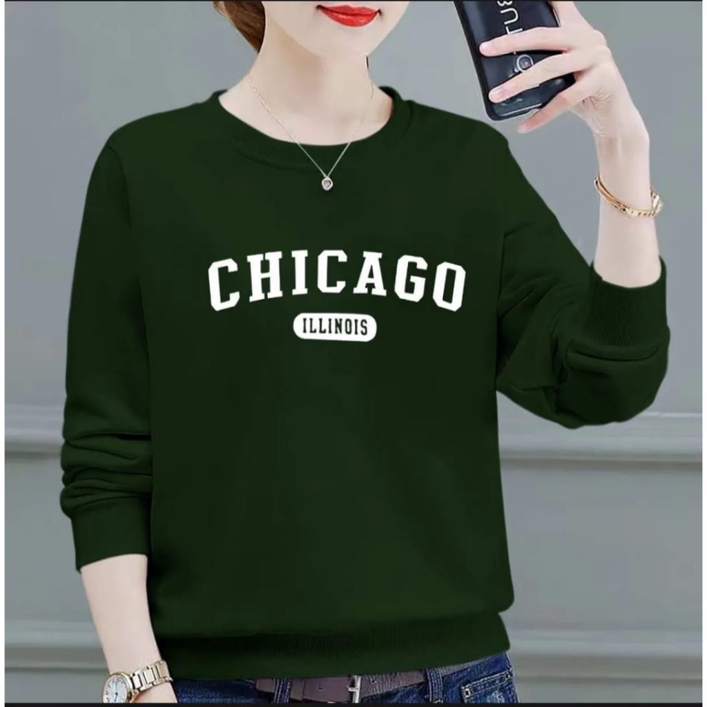 FASHION COOLS - BISA COD~BAJU TRENDY CHICAGO GIRL TERBARU-KAOS DISTRO WANITA KEREN LENGAN PANJANG KEKINIAN DAN TERLARIS