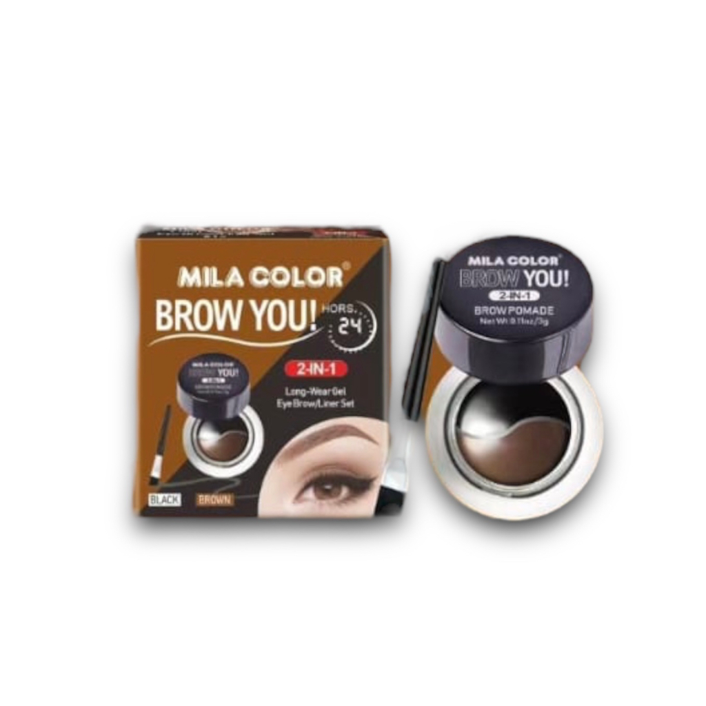 [Per Pc] Eyebrow Gel Mila Color 2in1 Coklat &amp; Hitam Brow You 24 Hours XH051