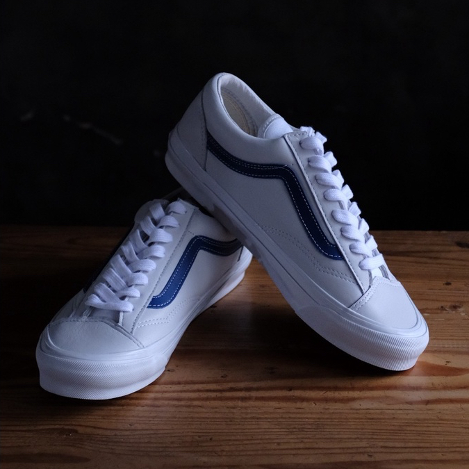 Endarfootwear - Vans Style 36 OG Lx Mono Tumble White Blue Stripe