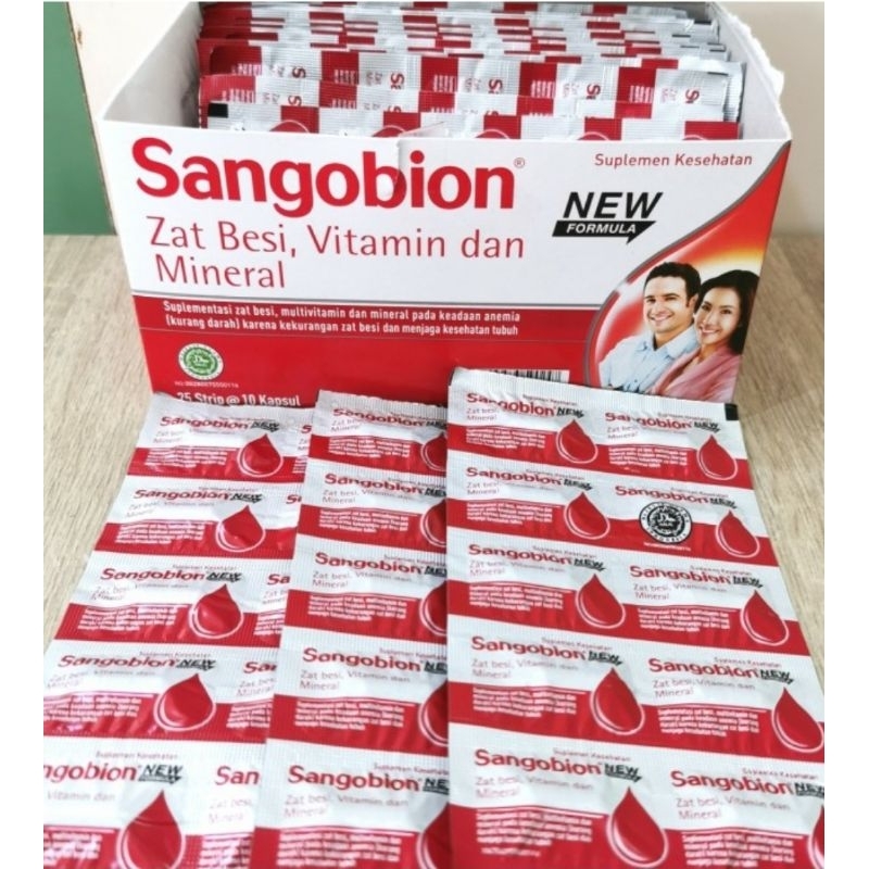sangobion strip isi 10 tablet / obat penambah darah / obat anemia