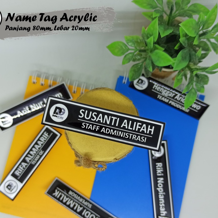 

[Custom] Name Tag Nama Dada Akrilik Acrylic Persegi Resin