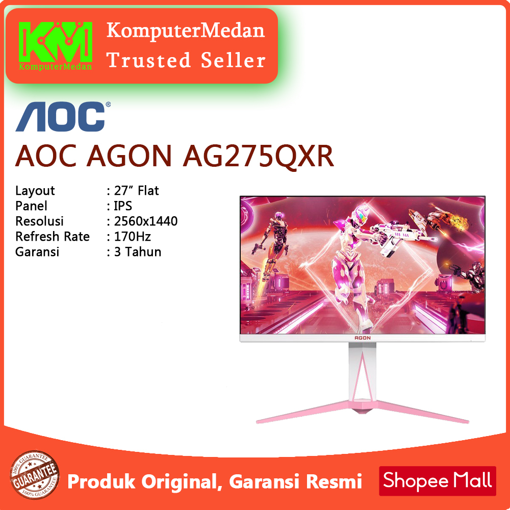 Monitor Gaming AOC AGON AG275QXR IPS 1440p 170Hz HDR400 Pink