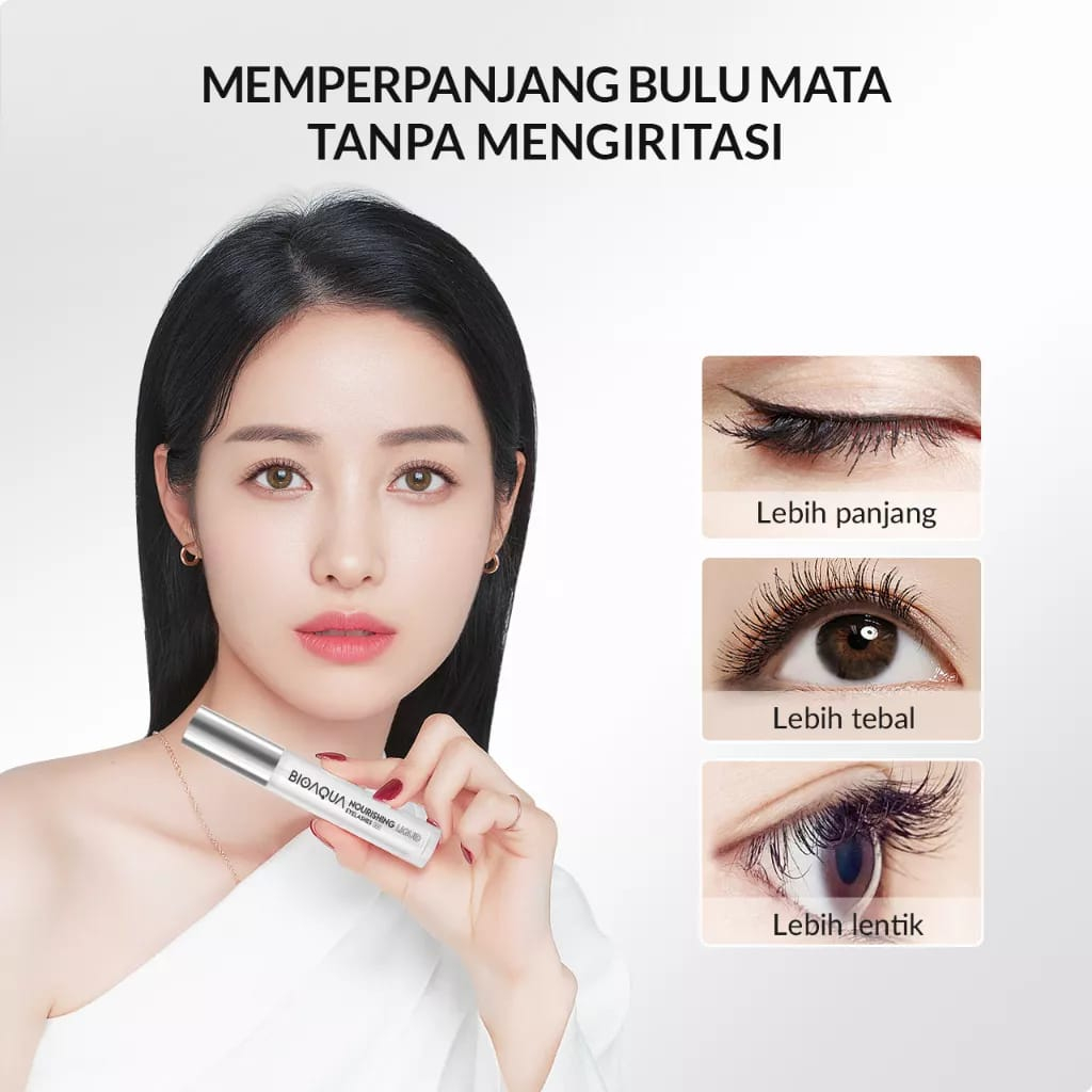 BIOAQUA EyeLash Serum Bulu Mata dan Alis BPOM Halal 9ml Pelentik Bulu Mata Serum Penumbuh Bulu Mata dan Alis untuk