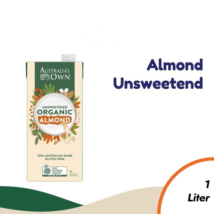 SUSU KACANG ALMON AUSTRALIA'S OWN ALMOND UNSWEETENED ORGANIC MILK 1L