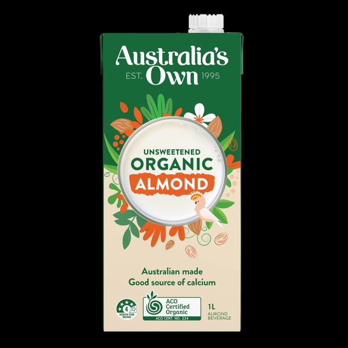 SUSU KACANG ALMON AUSTRALIA'S OWN ALMOND UNSWEETENED ORGANIC MILK 1L