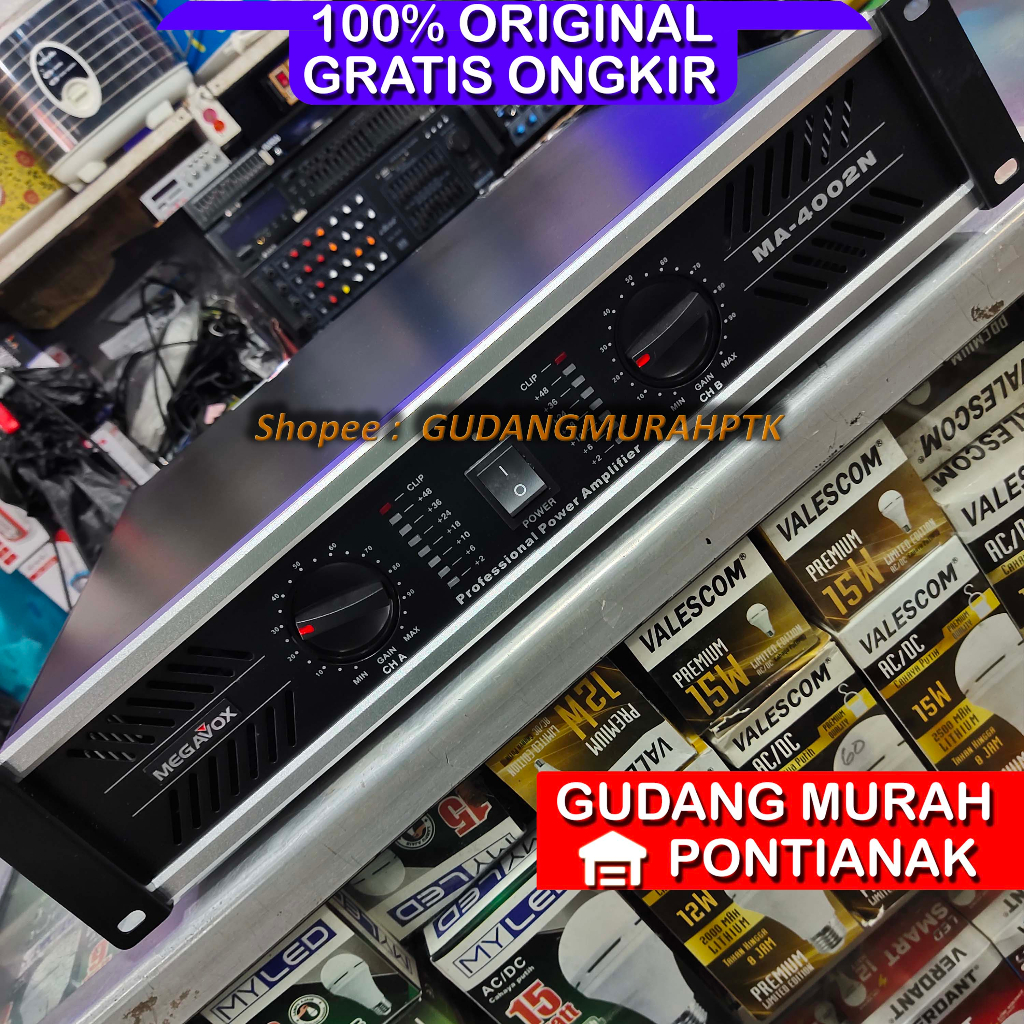 POWER AMPLI MEGAVOX MA4002 N AMPLIFIER POWER MURNI POWER MEGAVOX MA 4002N POWER MEGAV0X MA-4002N KEKUATAN BESAR