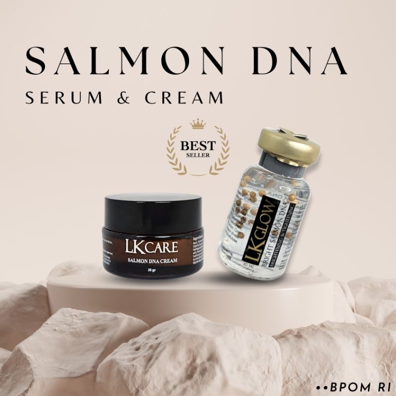 paket glowing lkglow serum salmon dna dan lkcare night cream dna salmon kulit sehat glowing awet muda