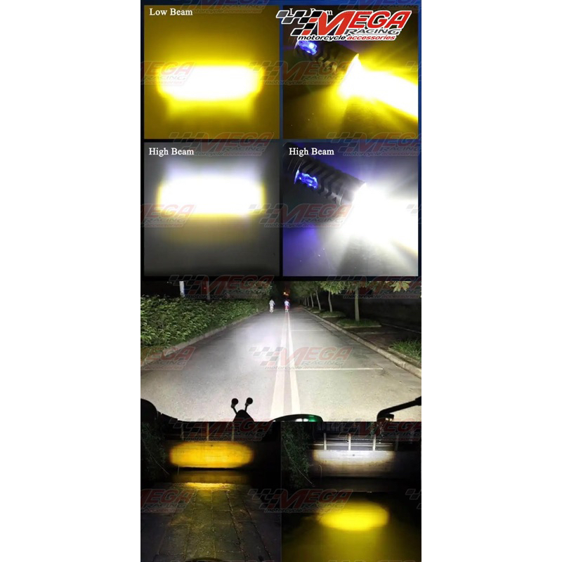 Bholam Lampu Depan Led H6 Laser kaki 1 Ac Dc Higlow Lampu Jauh Dekat 2Led Universal Motor Matic Bebek Jupiter Beat Mio Vario Supra Dll Hilo Lampu Senja Biru