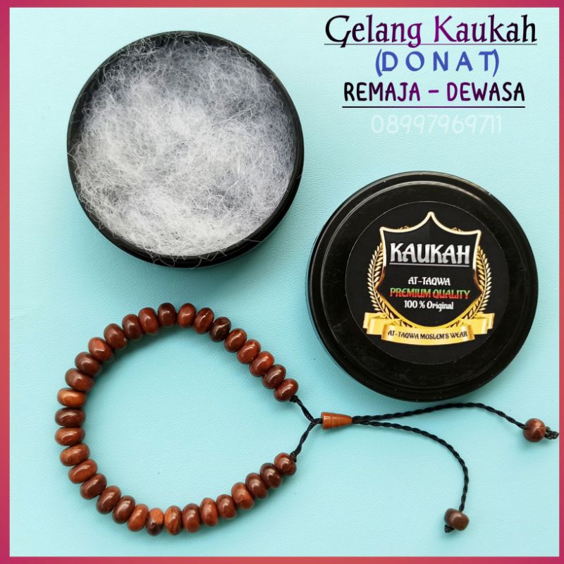 Gelang Kayu Kaukah (DONAT + WADAH) gelang Wanita - Pria kaokah koka kukah kokkah