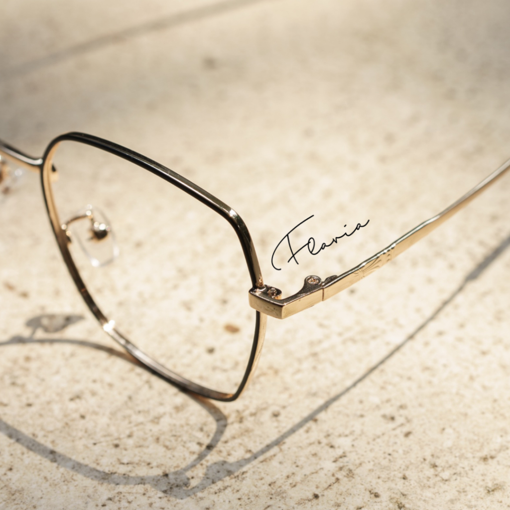 Flavia Eyewear - Kacamata Wina Square Steel (custom minus, photochromic, blueray, bluechromic dan photobrown)