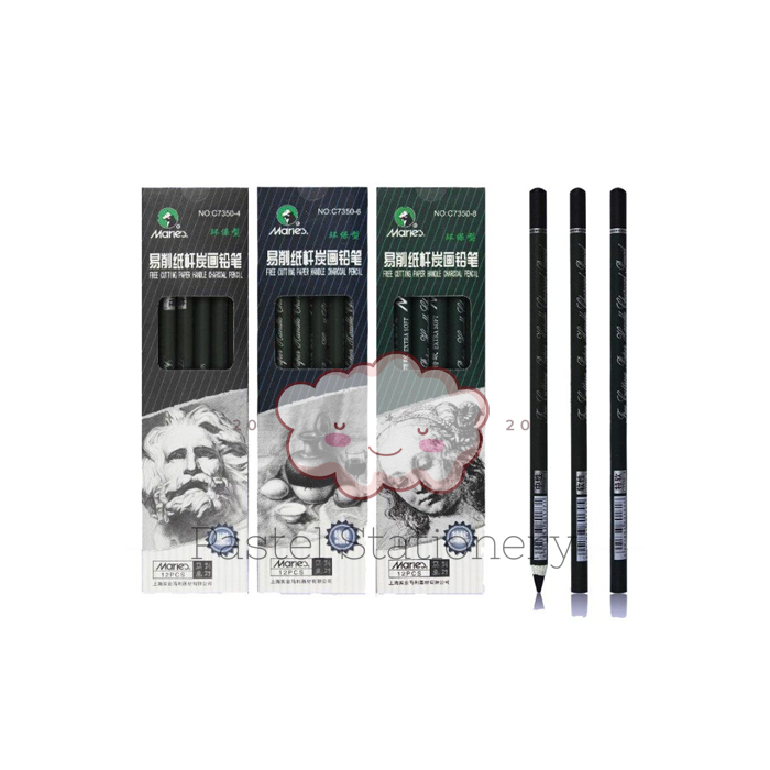 

Maries Paper Handle Charcoal Pencil C7350 Sketch - Pensil Kayu Sketsa Maries