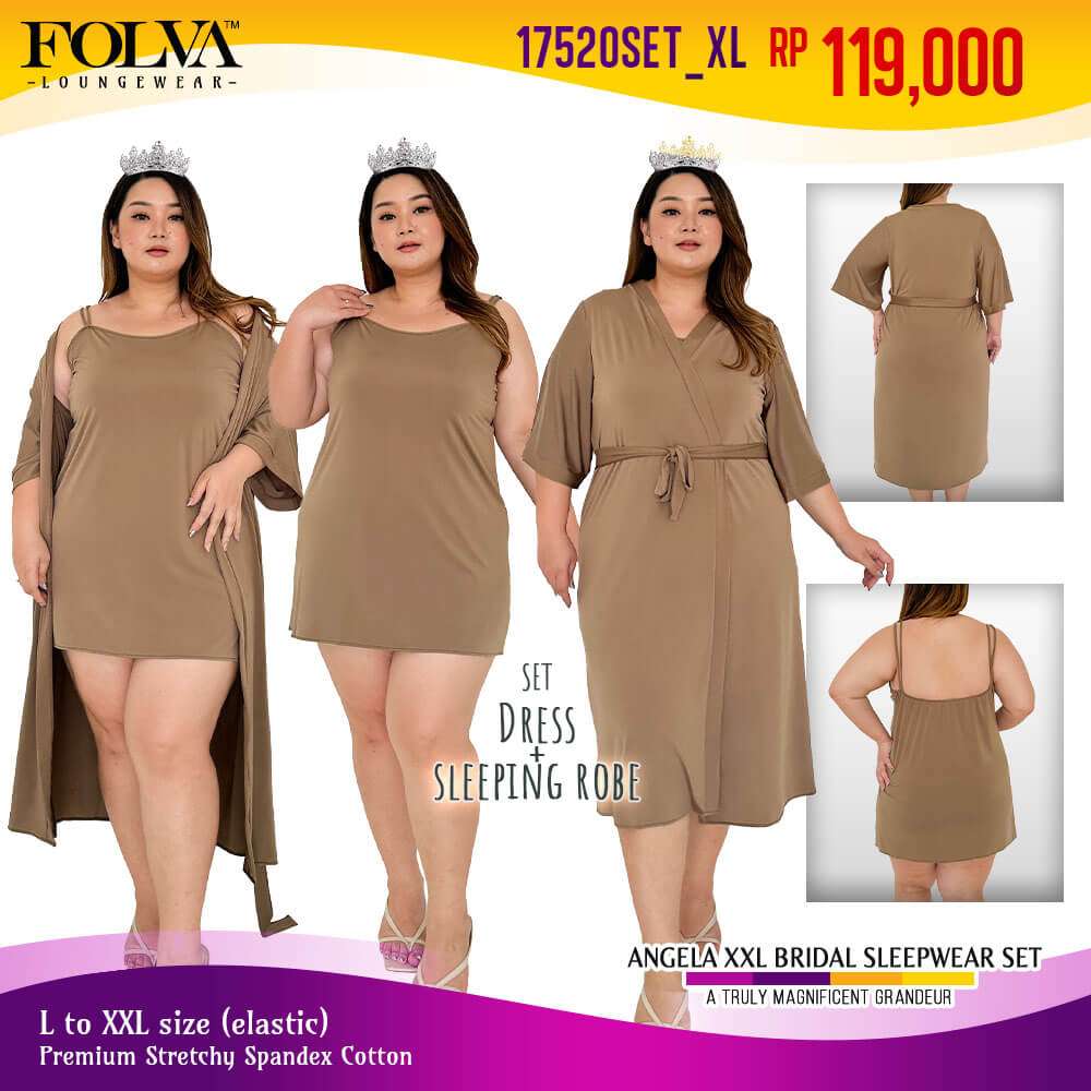 FOLVA Kimono Set Inner Tanktop Wanita Big Size Spandex 1752OSET_XL