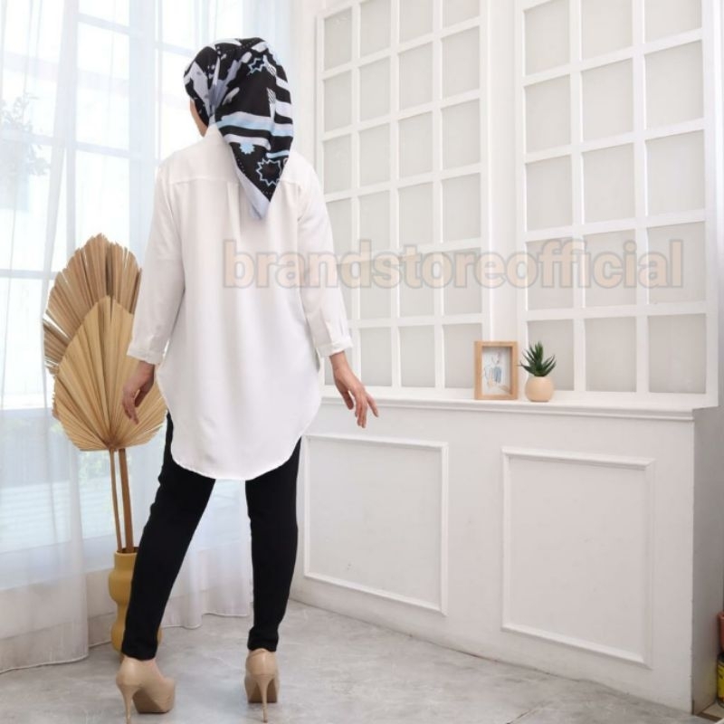 KEMEJA TUNIK POLOS WANITA SHAKILA BOTTEGA ATASAN MUSLIM KASUAL TERKINI
