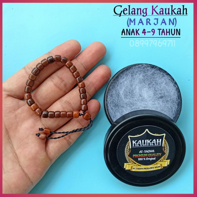 Gelang Kayu Kaukah (MARJAN ANAK 4-9 TAHUN + WADAH) gelang ANAK kaokah koka