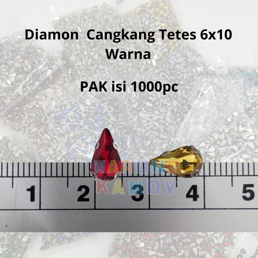 Diamon Jahit Cangkang Tetes 6x10 WARNA GRADE A - BKS 1RB