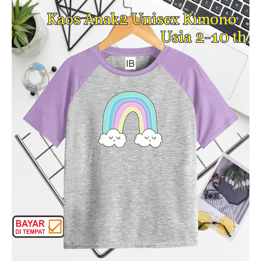 ((IB))KAOS ANAK2 UNISEX KIMONO/RAINBOW DIGITAL SABLON