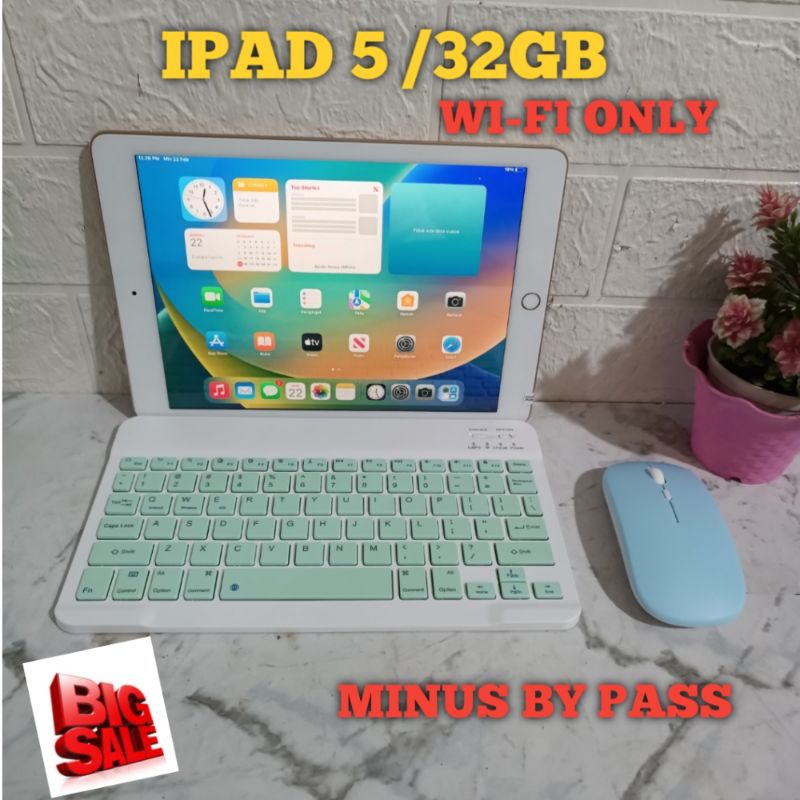 BIG SALE IPAD 5/128GB | WI-FI ONLY | MINUS BY PASS | BONUS KEYBOARD WIRELESS SEKEN ORI