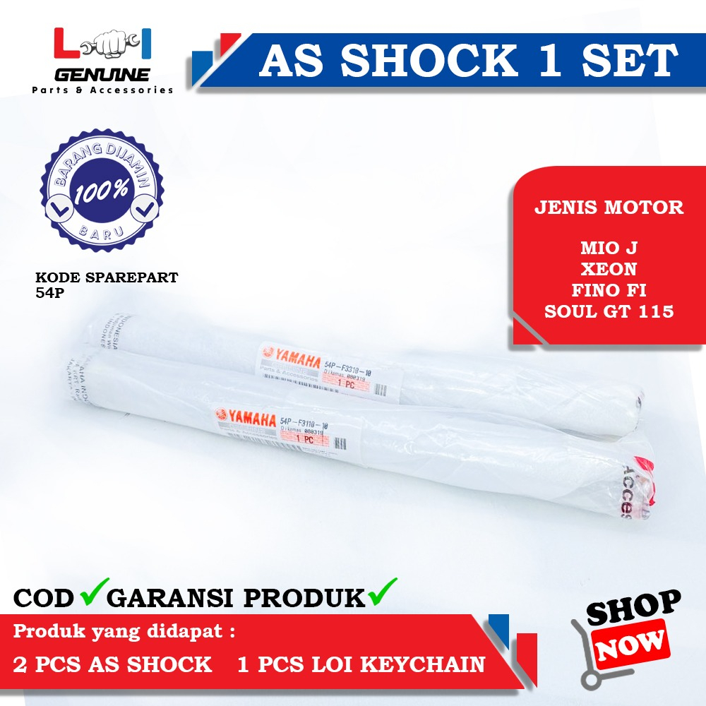 -LOI- AS SHOCK SET YAMAHA 54P ORIGINAL MIO J, FINO FI, XEON, SOUL GT 115