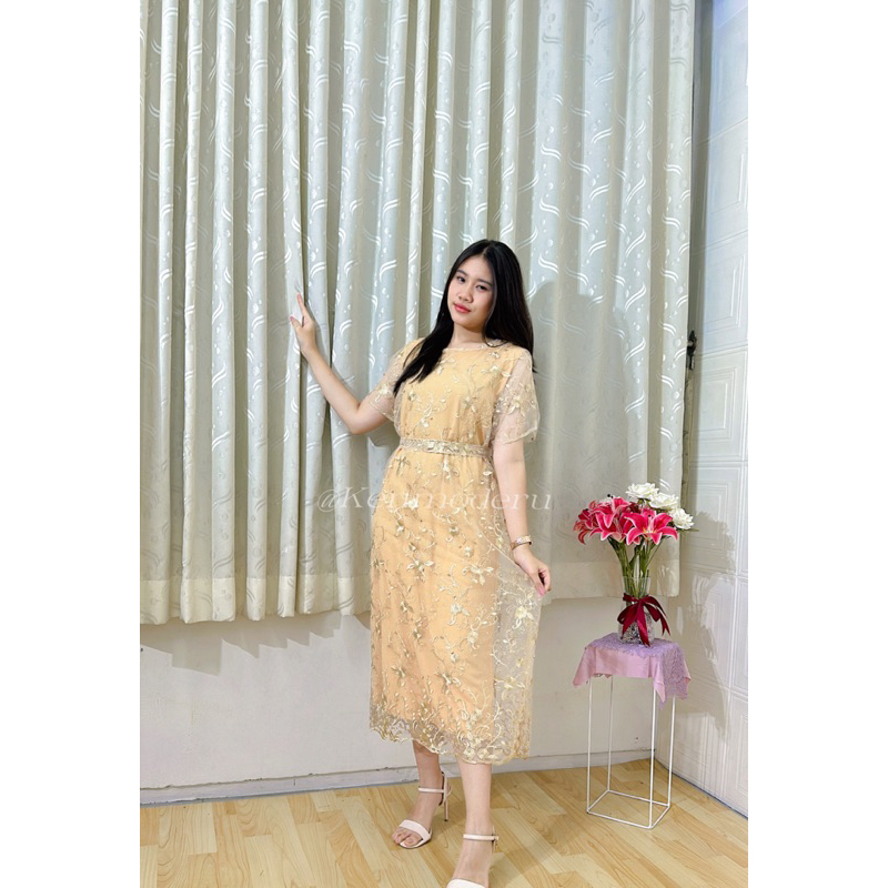 Ken-239 Longdress Pesta Long Dress untuk Wisuda full brukat Premium import