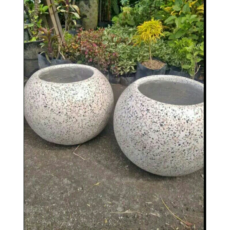 Pot Bulat/Pot melon teraso.pot bola (untuk ongkir cek deskripsi)