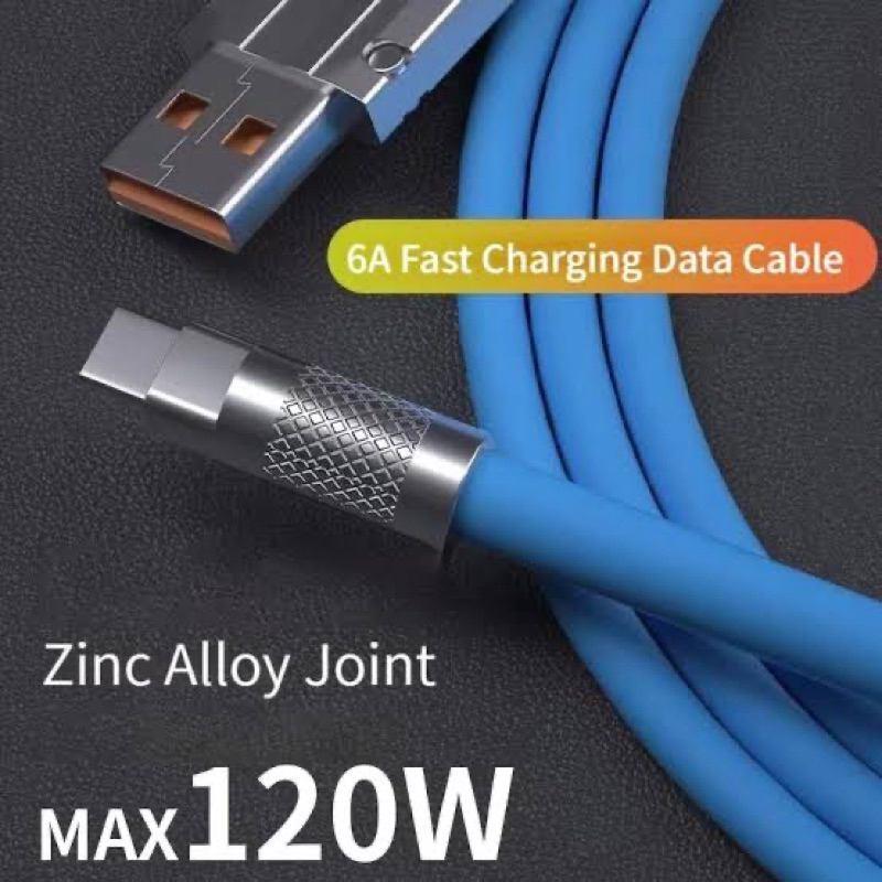 Gorila 120W Kabel Data Plat Besi Panjang 2 meter Fast charging 120W 6A Max Micro USB/ Type C/ Lightning iPhone 6 7 8 XR XS 11 12 13 Pro Max Data Cable Fast