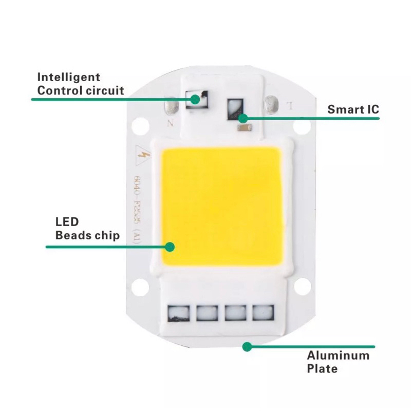 High Power LED HPL 220v 50w + Pendingin Putih / Warm White