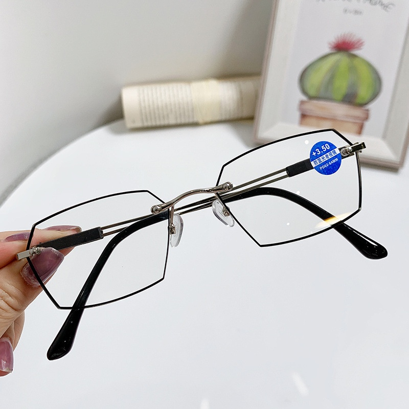 LIMITED EDITION CLASSIC DESIGN Kacamata Baca Super Fokus Original  Lensa Anti Blue Ray Frame Less Kualitas Premium Pria Wanita