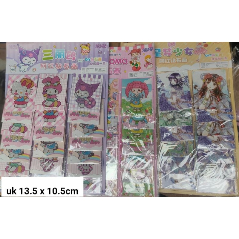Diamond painting Set 20pc Lembaran Teplak Lebar