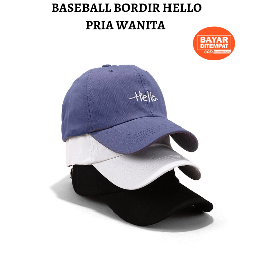 Topi Baseball Remaja Dewasa Bordir Hello Ring Besi