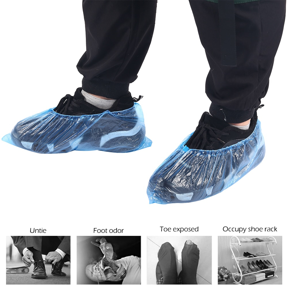 100pcs Sarung Sepatu Plastik / Sarung Sepatu Anti Bakteri/ Disposable Shoes Cover Anti Air