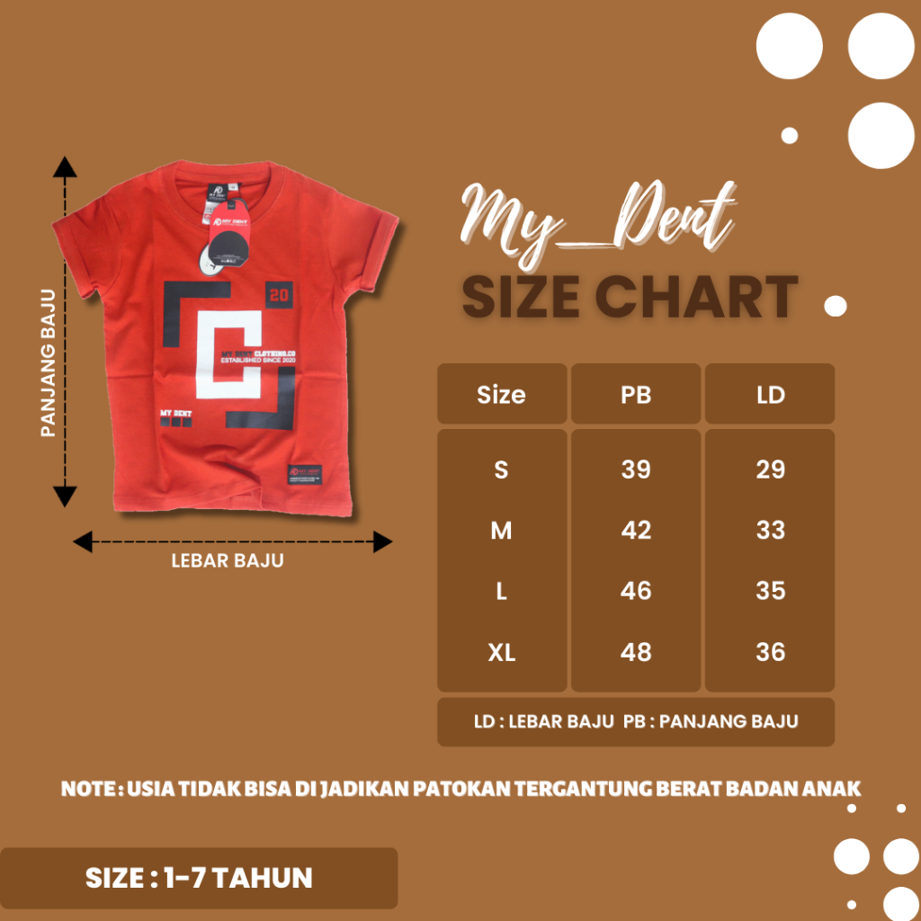 Mydent Baju Kaos Distro Anak Laki Laki Umur 1-7 Tahun Bahan Cotton