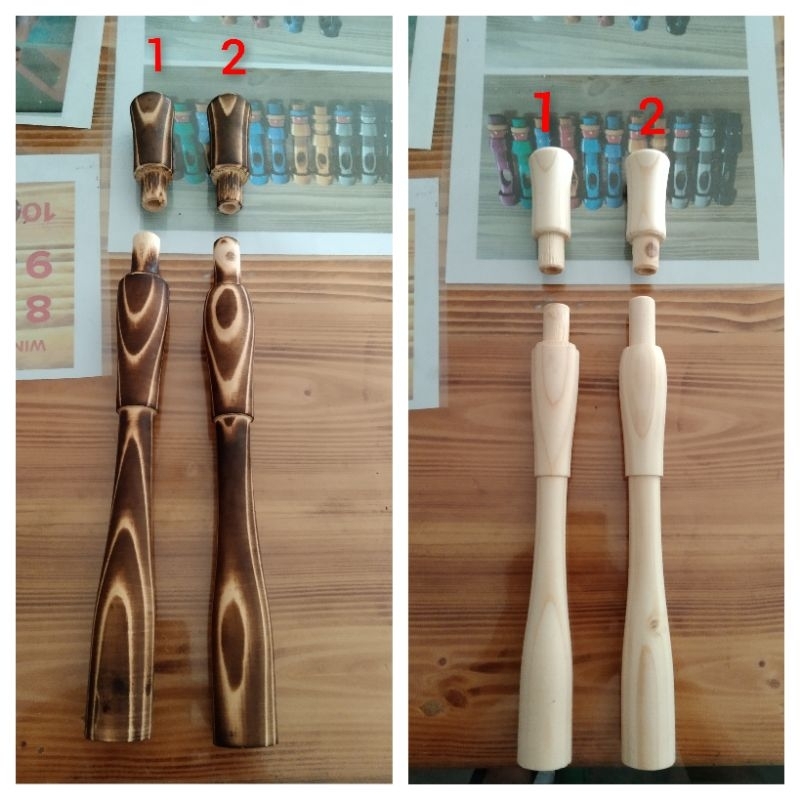 GAGANG JORAN PANCING IKAN MODEL BAITCASTING & SPINNING BAHAN KAYU JATI BELANDA