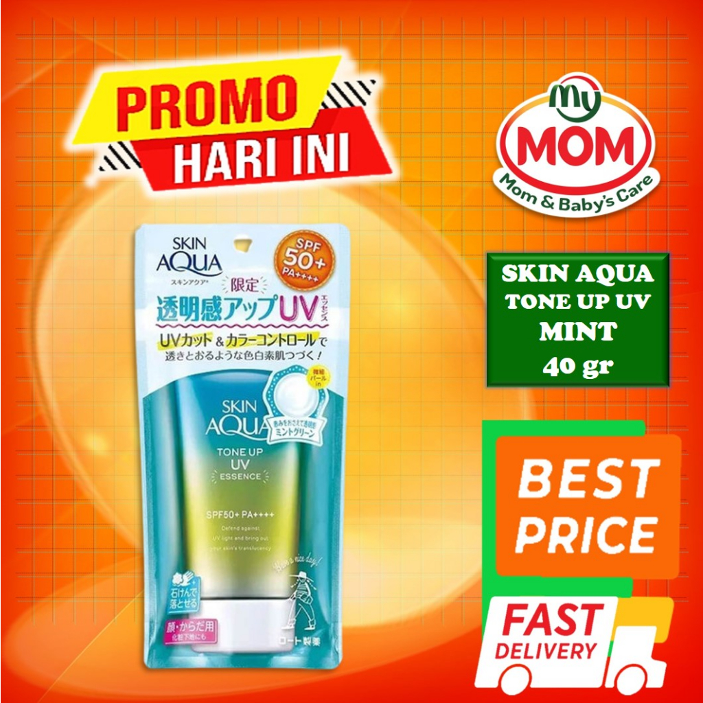 [BPOM] Skin Aqua Tone Up UV MINT Essence 40 gr / Hijau / Skin Aqua SunScreen / MY MOM