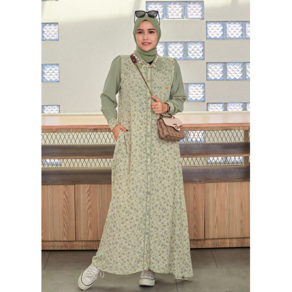 Mmaayra - Shaiba Set - Dres gamis busui firendly baju lebaran wanita dress a line oversize fashion w