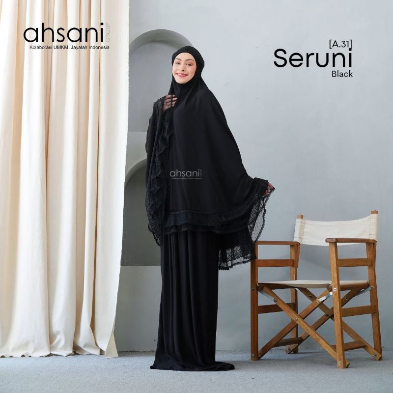 MUKENA AHSANI SERUNI A31 JUMBO HITAM