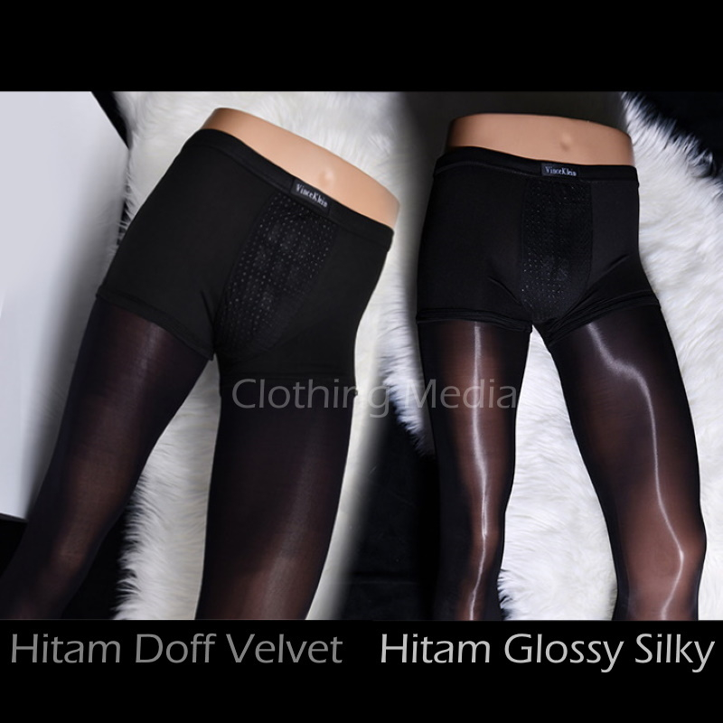 Pantyhose Silky Pria Premium 80D Tebal Elastis Stoking Celana Panjang