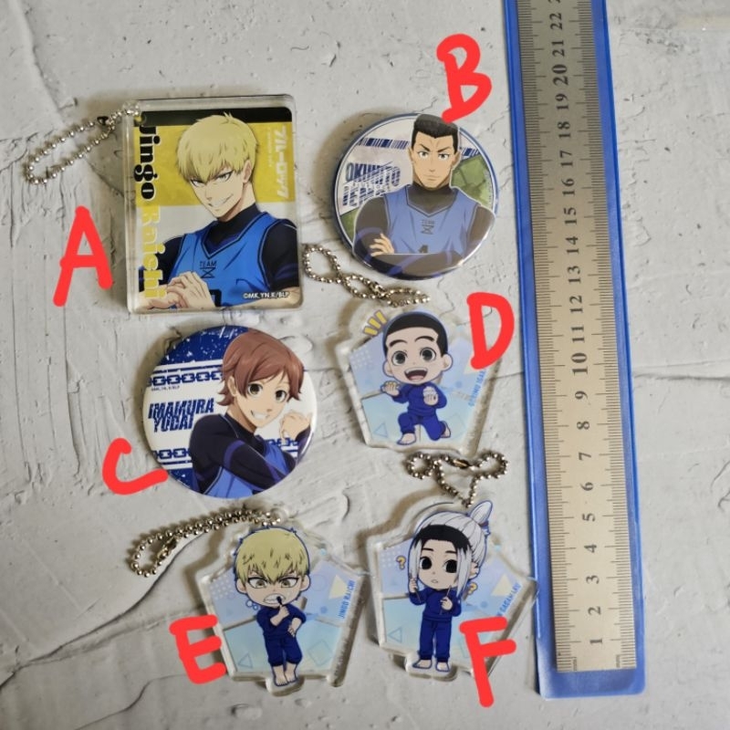 official merch blue lock team z pin acrylic key jingo gagamaru dkk
