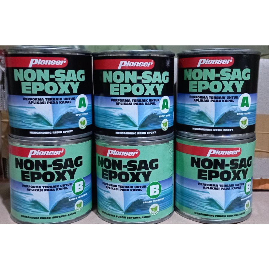 LEM SERBAGUNA SEALANT PIONEER NON SAG EPOXY 1/2 PINT 400gr+395gr lem epoxy lem kapal lem epoxy kapal