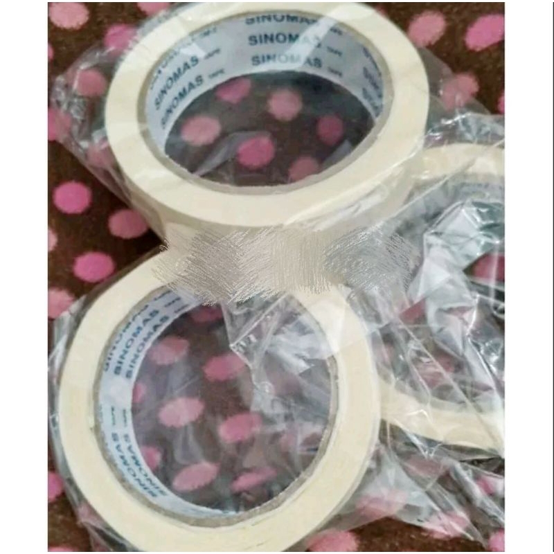

Sinomas isolasi kertas Masking Tape size 1 inch 20 m
