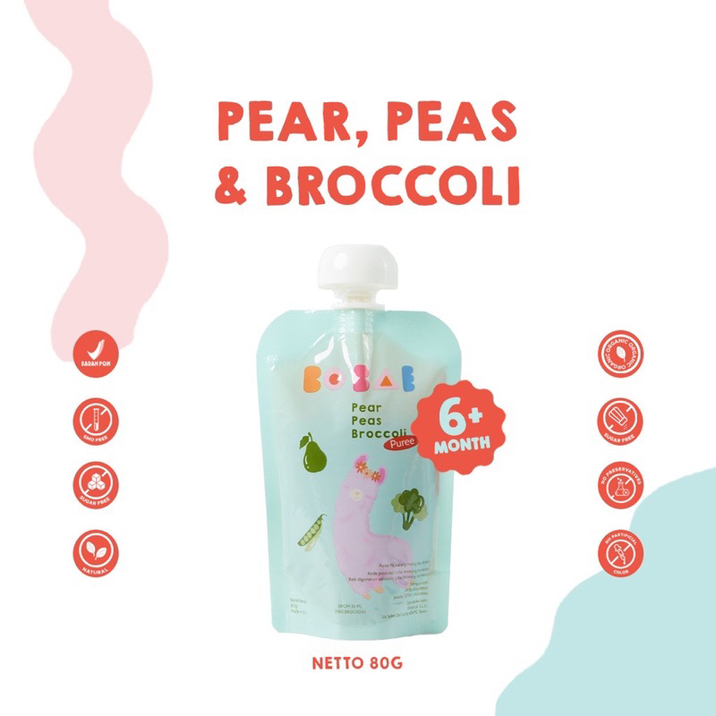 BOBAE Puree Pear Peas Broccoli Mpasi 6 bulan