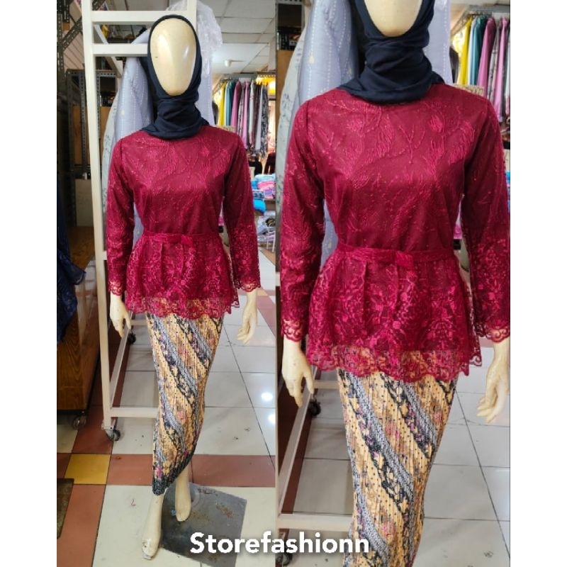 Kebaya blouse Aurora Pita / Kebaya Tunik / Kebaya Tunik Cantika / Tunik Brokat / Kebaya Modern / Kebaya tile / Kebaya Favorite / Batik Couple / Kebaya Sanghai / Atasan Wanita / Outfit Baju Pesta / Kebaya Wisuda / blouse /