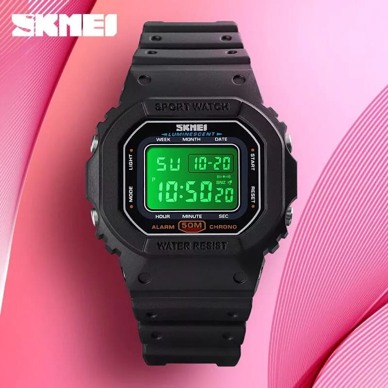 Jam Tangan Pria SKMEI Digital 1608 BLACK Water Resistant 50M