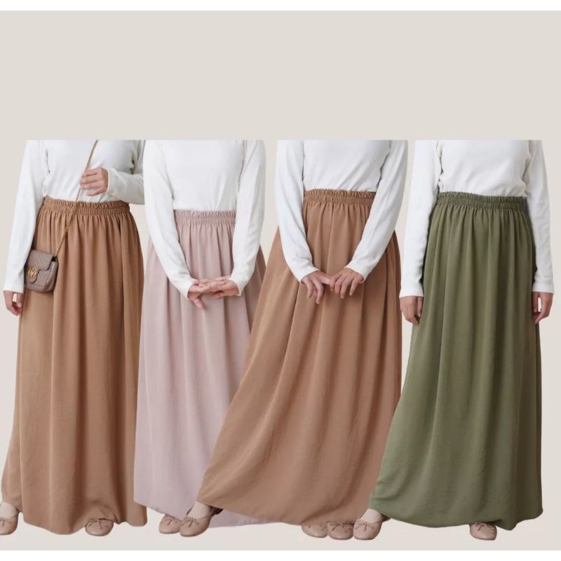 rok crinkle air flow / rok panjang  / rok daily crinkle