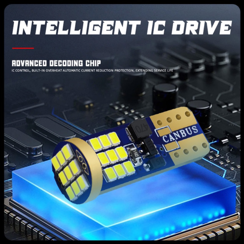 Lampu LED T10 W5W Mobil Motor Chip 2016 - 27 Mata Super Bright