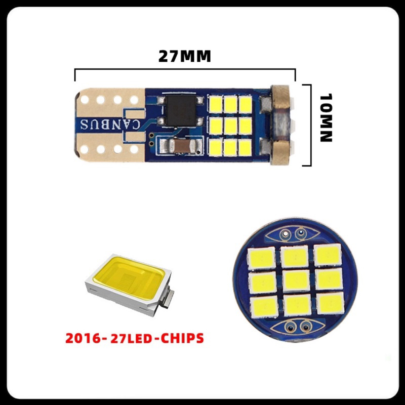 Lampu LED T10 W5W Mobil Motor Chip 2016 - 27 Mata Super Bright