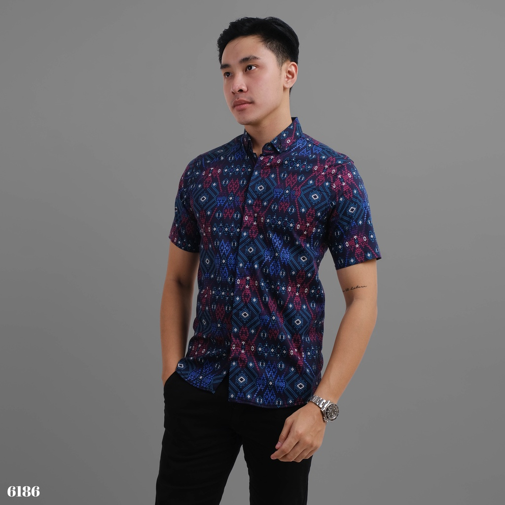 Maciku.id Kemeja Batik Pria Lengan Pendek Songket / Baju Batik Cowok